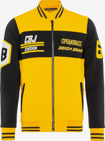 CIPO & BAXX Zip-Up Hoodie in Yellow: front