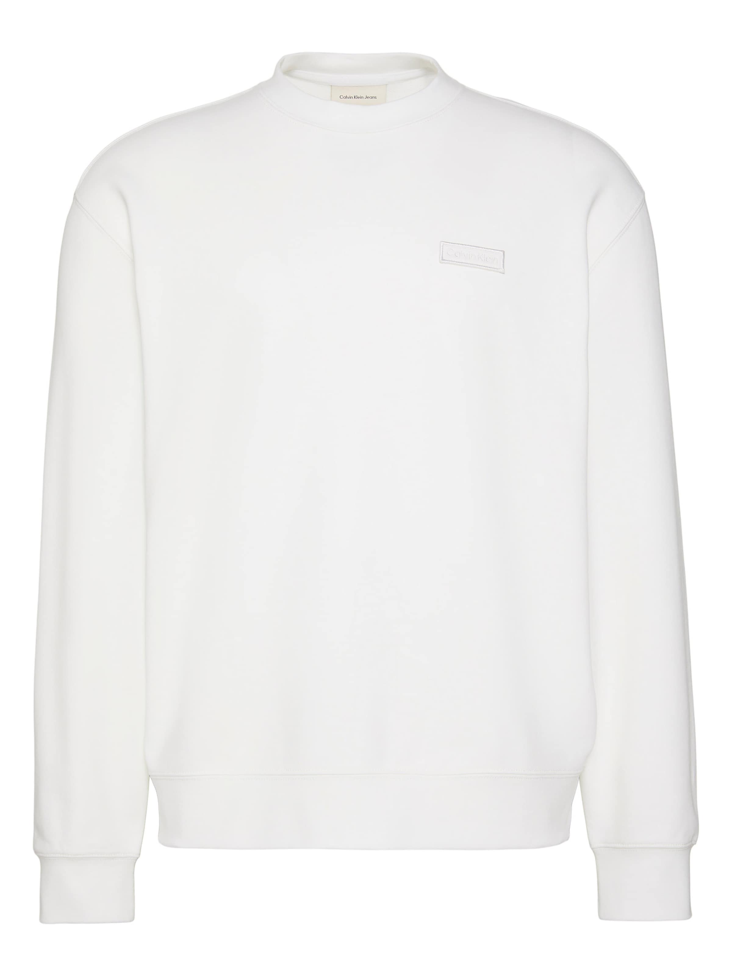Calvin Klein Jeans Sweatshirt 'Terry' in Wit: voorkant