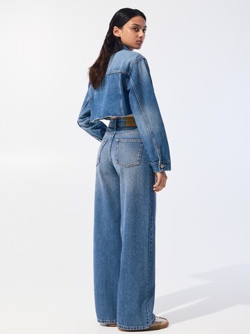 Pull&Bear Szeroka nogawka Jeansy w kolorze niebieski