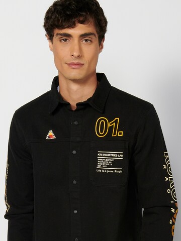 KOROSHI Regular fit Overhemd in Zwart