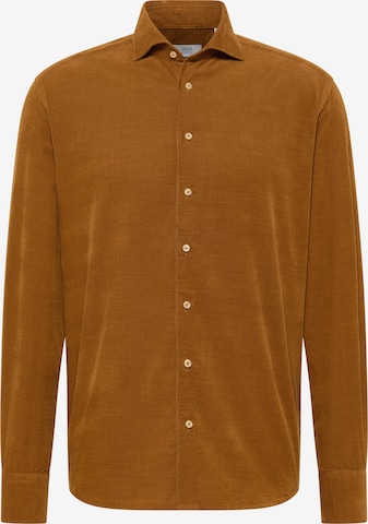 ETERNA Regular fit Overhemd in Bruin: voorkant