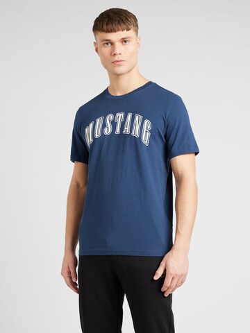 Tricou 'Austin' de la MUSTANG pe albastru: față