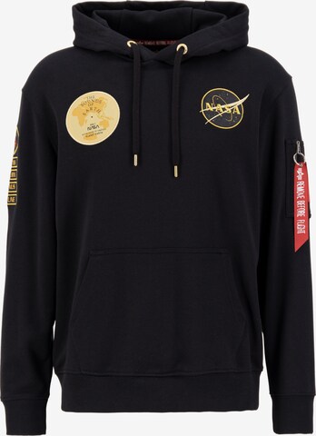 ALPHA INDUSTRIES - Sweatshirt 'Nasa Voyager' em preto: frente