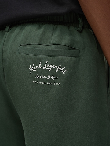 Karl Lagerfeld Regularen Hlače 'Vacances de Karl' | zelena barva