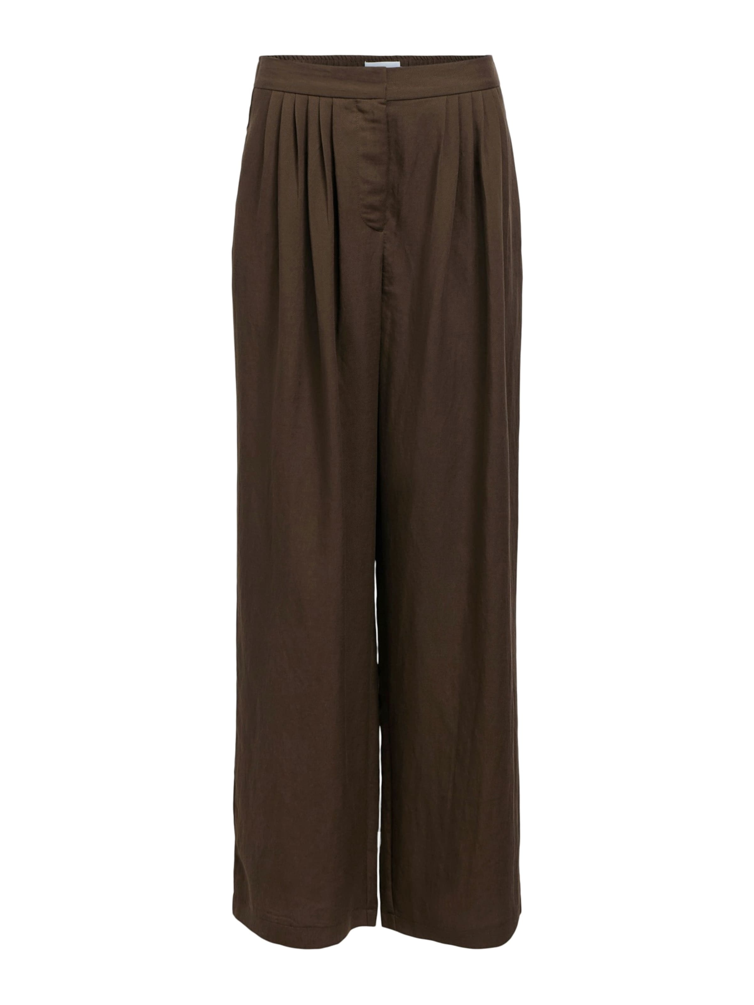 OBJECT Pleat-Front Pants 'OBJMOLLY' in Dark brown, Item view