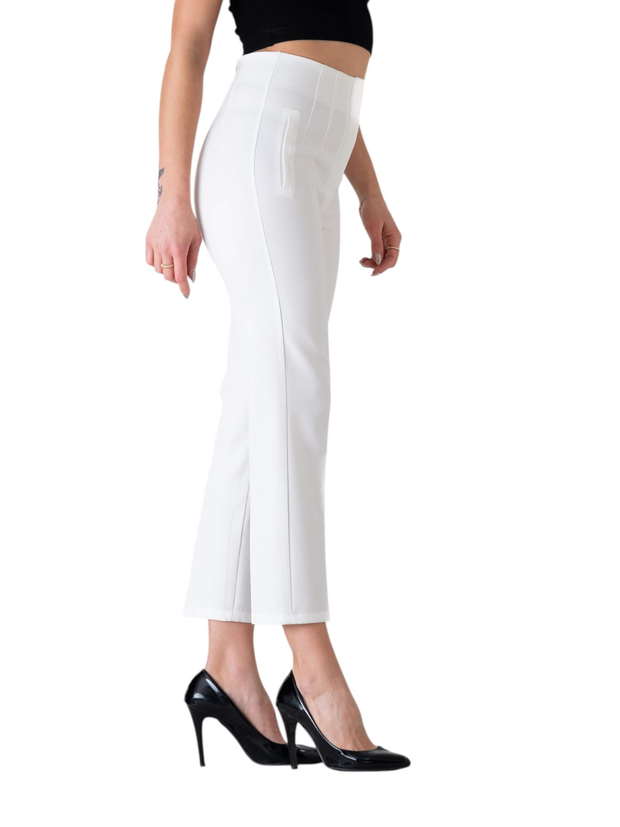 Coupe slim Pantalon à pince 'Alessia' fashionshowcase en blanc
