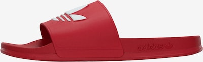 ADIDAS ORIGINALS Natikače s potpeticom 'ADILETTE' veličine 44,5 u crvena / bijela, Pregled proizvoda