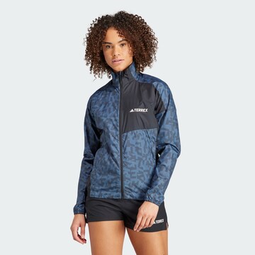 ADIDAS TERREX Athletic Jacket 'TRAIL' in Blue: front