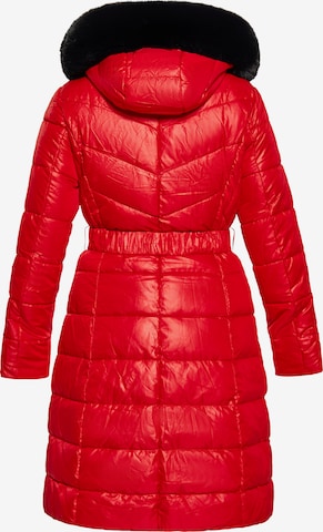 Cappotto invernale di faina in rosso