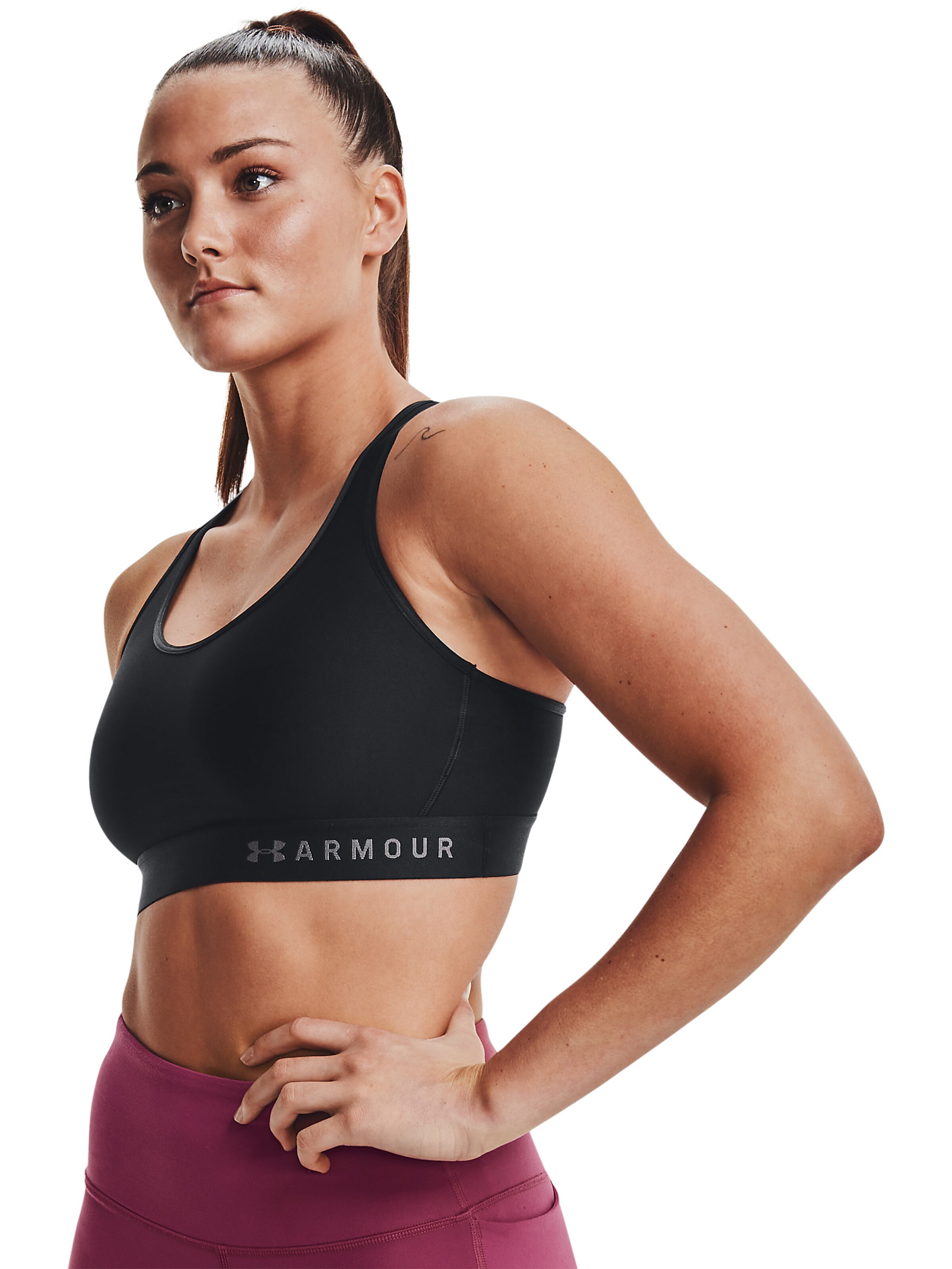 UNDER ARMOUR Bustier Sport-BH 'Armour' in Schwarz: Vorderseite