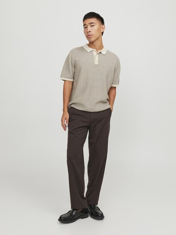 JACK & JONES Regular Pleated Pants 'Karl' in Brown