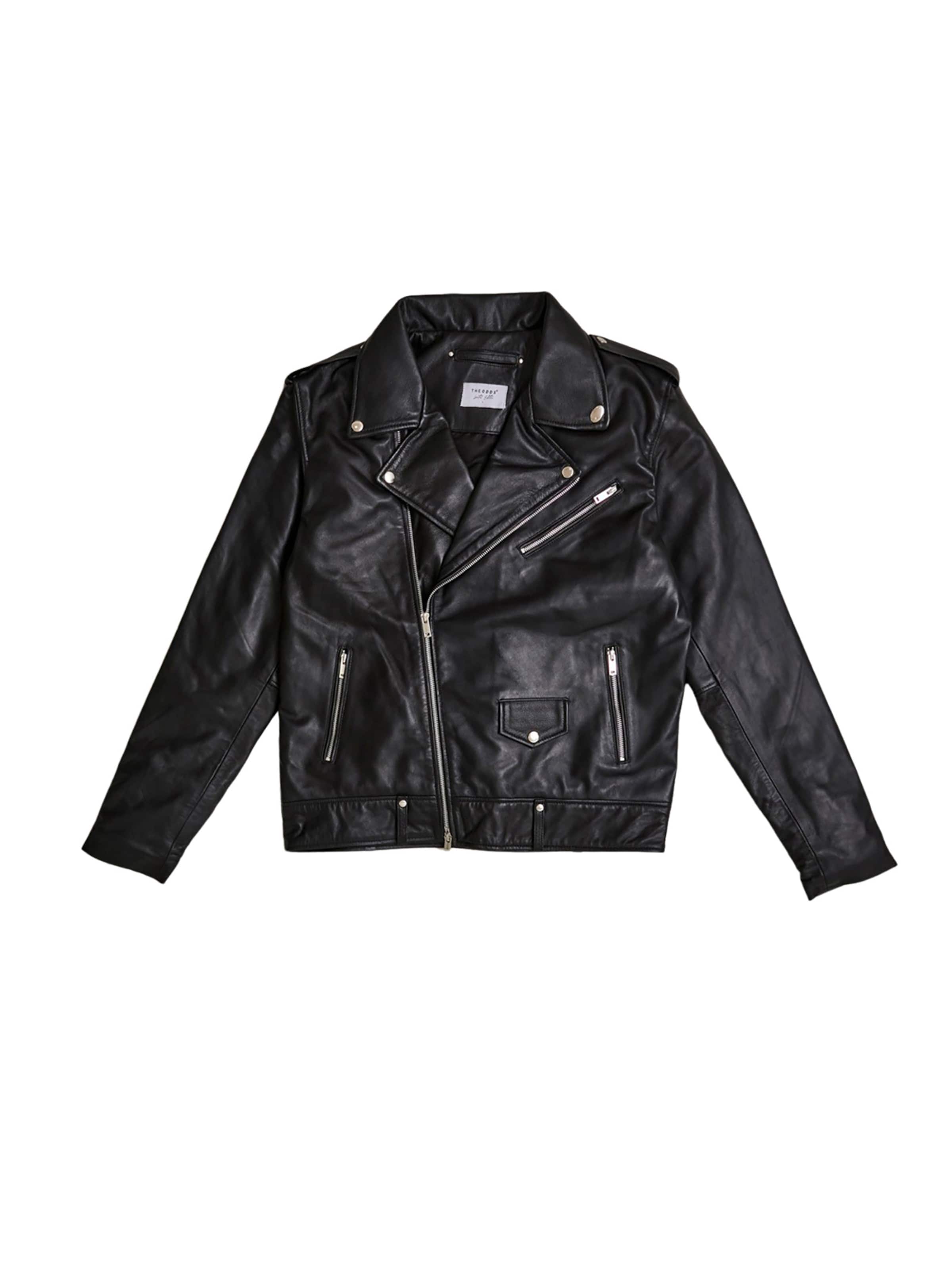 THE ODDS Tussenjas 'Carbon Matte Leather Jacket Men/ LMTD Edition' in Zwart: voorkant