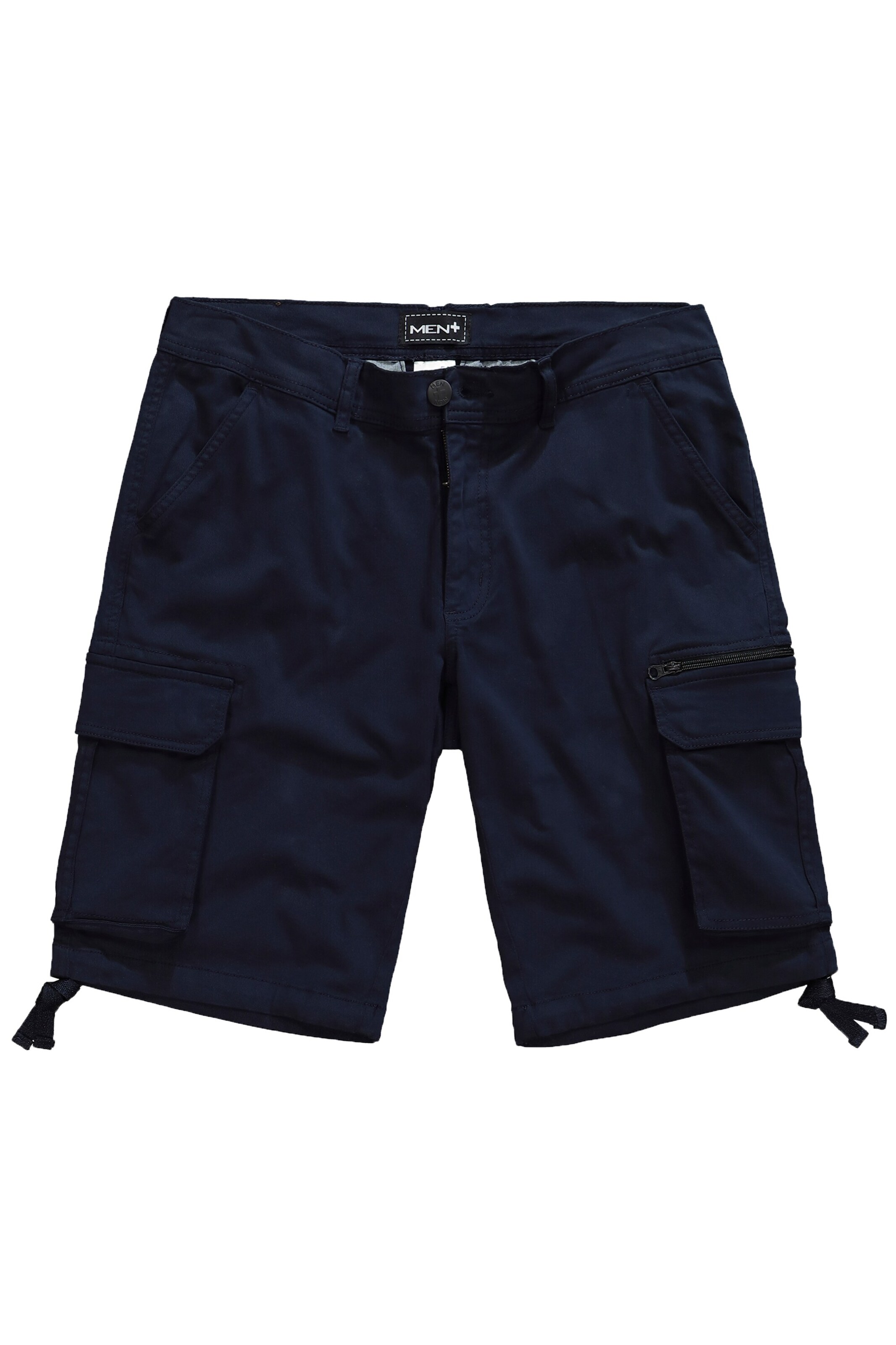 Men Plus Regular Cargobroek in Zwart: voorkant