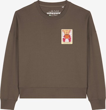 Sweat-shirt 'Tarot The Coffee' Watapparel en marron : devant