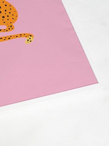 Liv Corday Wandschmuck  'Panter in Pink' in Weiß