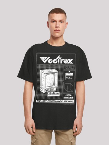 F4NT4STIC Shirt 'Vectrex 1982 Retro Gaming SEVENSQUARED' in Zwart: voorkant