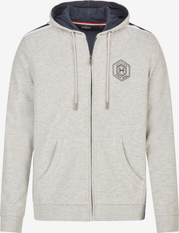 HECHTER PARIS Zip-Up Hoodie in Grey: front