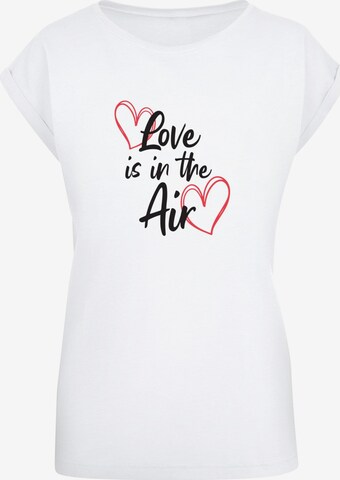 Merchcode Shirt 'Valentines Day - Love is in the Air' in White: front