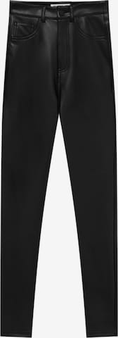 Pull&Bear Skinny Trousers in Black: front