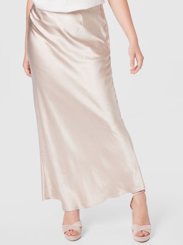 Nasty Gal Plus Skirt in Beige: front