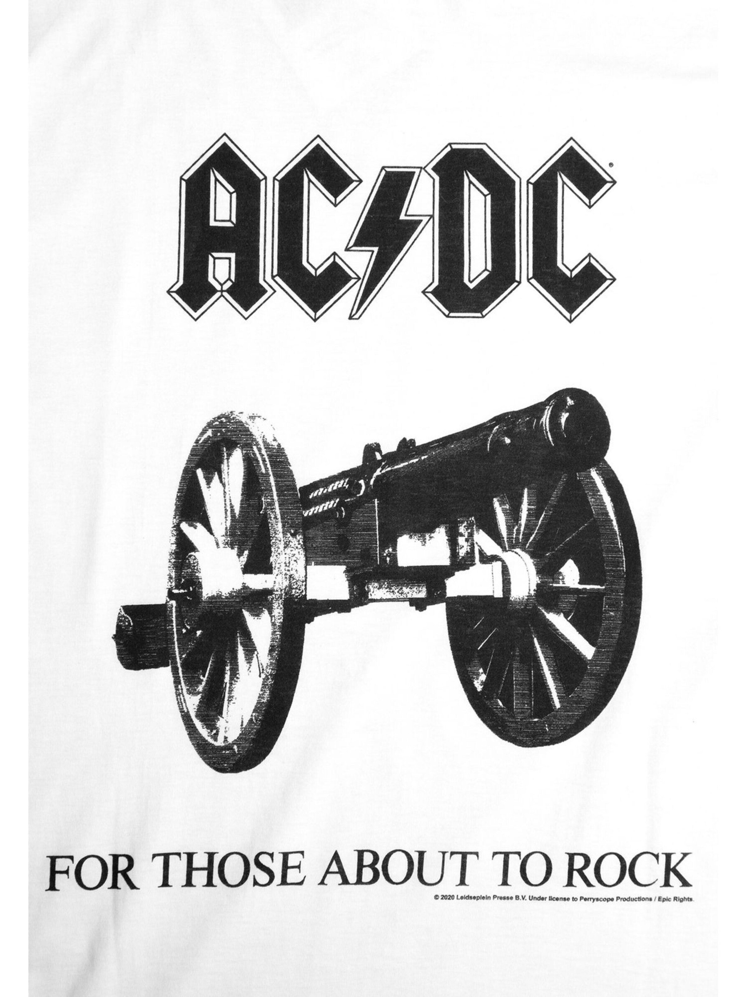 AC/DC Koszulka 'AC/DC  For Those about to rock  white mens t-shirt' w kolorze biały