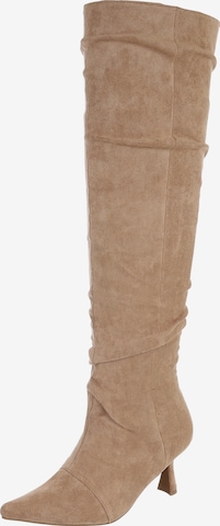 Ital-Design Overknees in Braun: Vorderseite