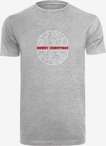 Merchcode Shirt 'Merry Christmas' in Grijs: voorkant