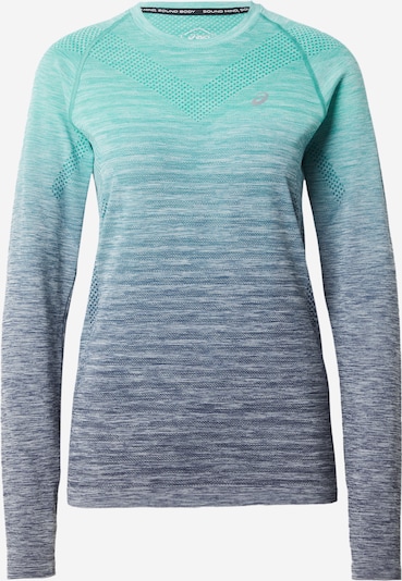 ASICS T-shirt fonctionnel en bleu nuit / gris argenté / jade, Vue avec produit