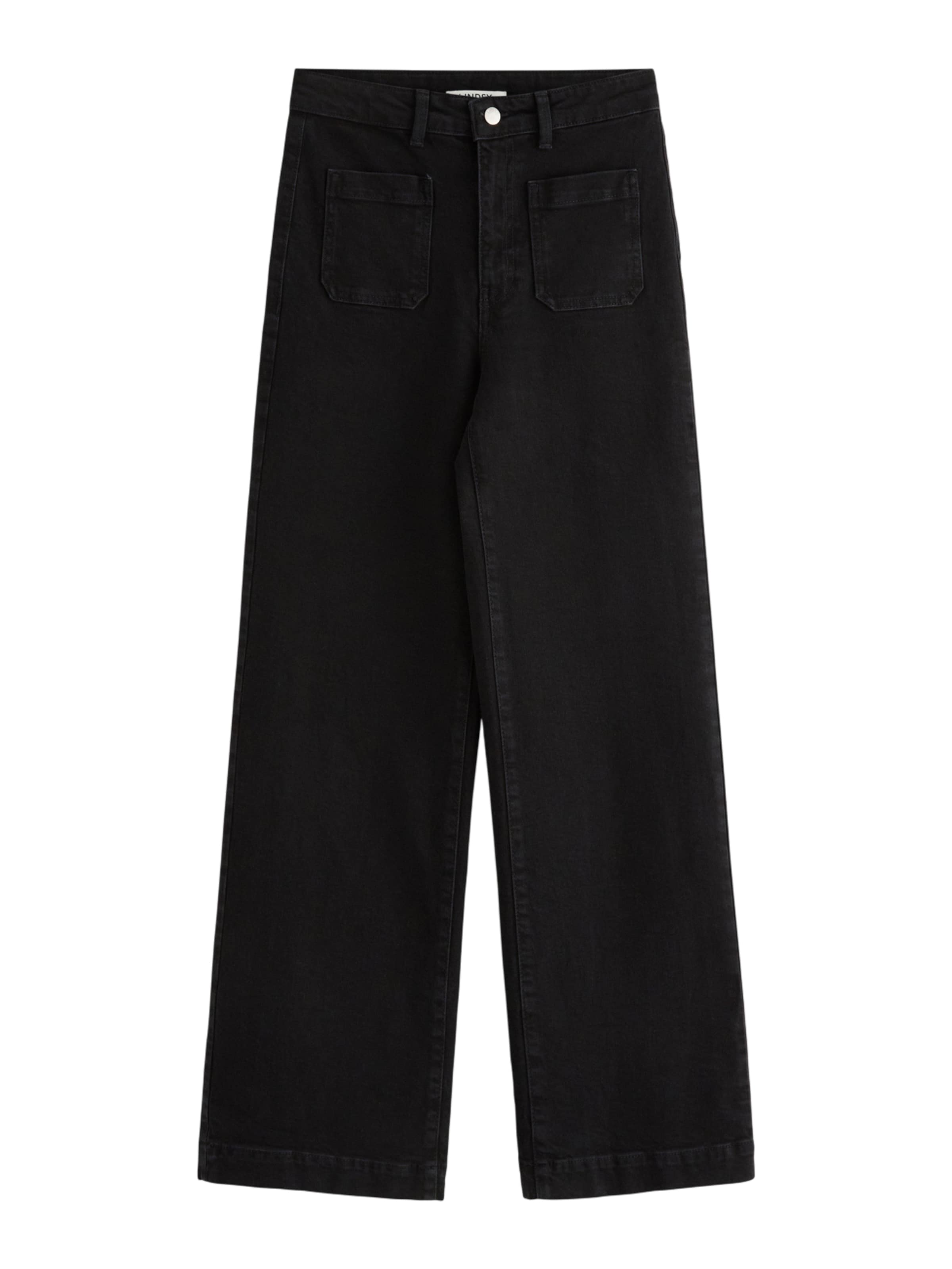 juoda Lindex Plačios klešnės Džinsai: priekis