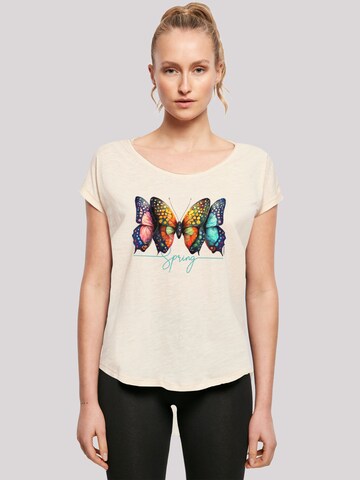 T-shirt 'Schmetterling Illusion' F4NT4STIC en beige : devant