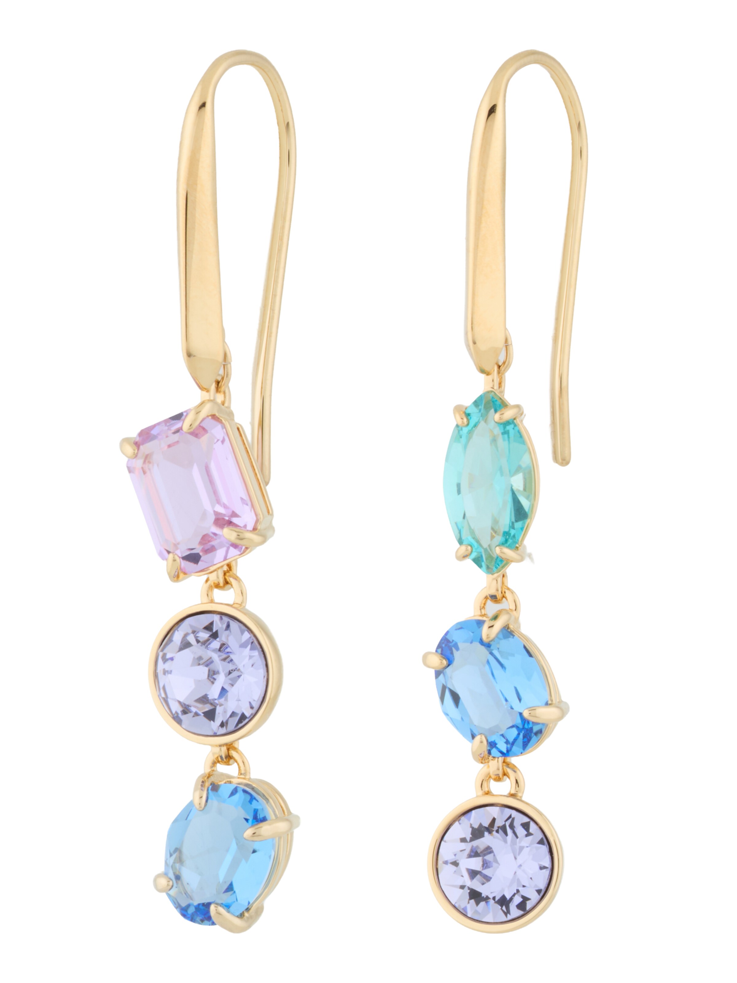 zelts Swarovski Auskari: no priekšpuses