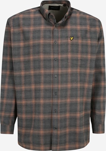 Lyle & Scott Big&Tall Button Up Shirt in Black: front