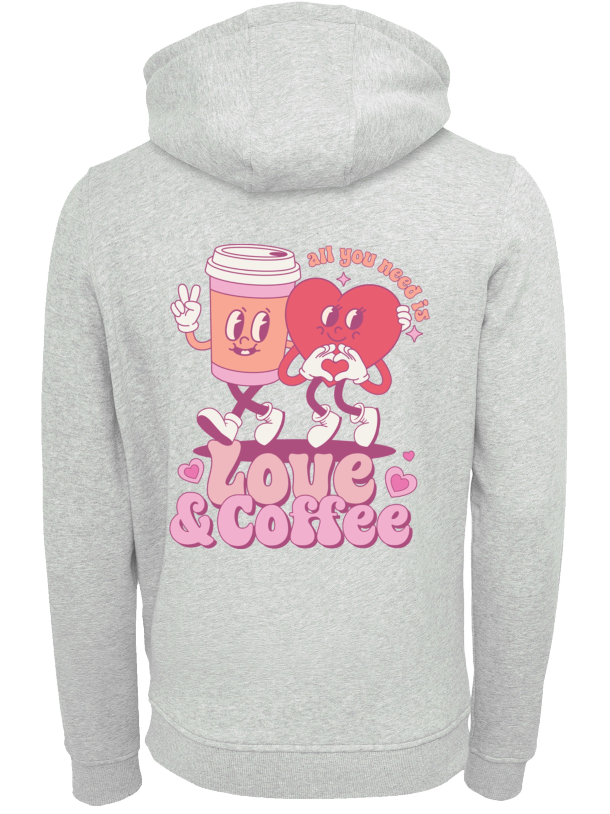 F4NT4STIC Sweatshirt 'Love and Coffe Valentinstag' in Grijs