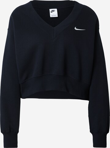 Nike Sportswear Sweatshirt 'Phoenix Fleece' in Zwart: voorkant