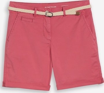 Pantalon chino TOM TAILOR en rouge : devant