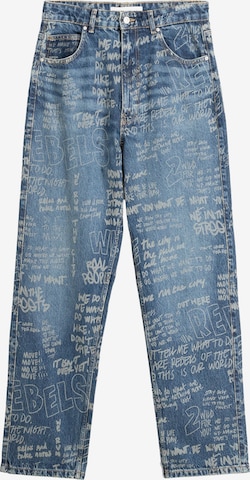 Bershka Loosefit Jeans in Blauw: voorkant