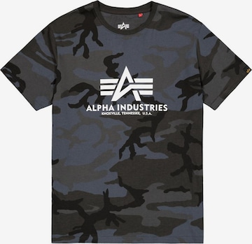 ALPHA INDUSTRIESMajica 'Basic Logo Camo' - crna boja: prednji dio