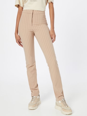 WEEKDAY Slimfit Broek 'Alecia' in Beige: voorkant