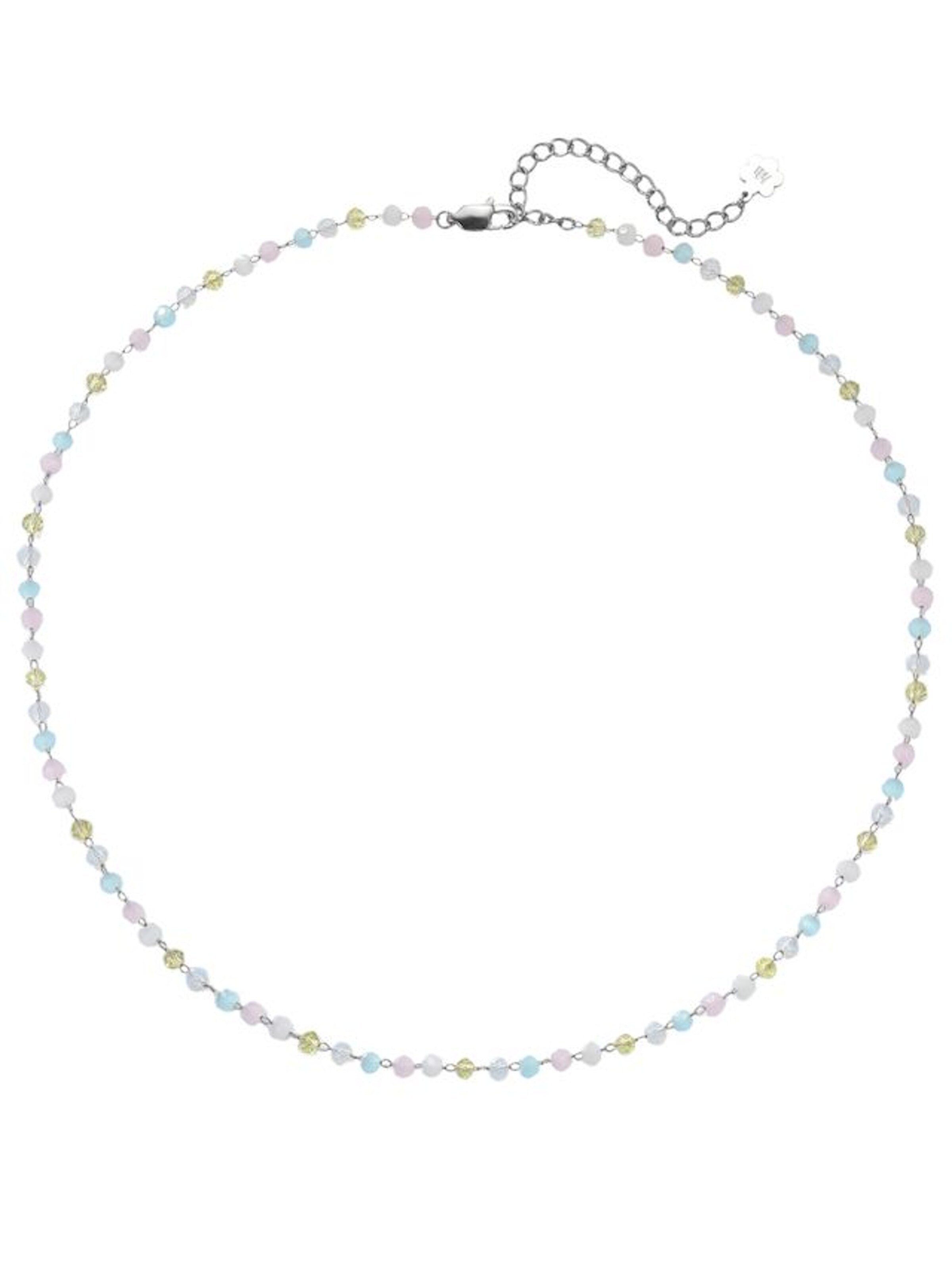 Chaîne 'Pastel Glow' Hey Happiness en argent : devant
