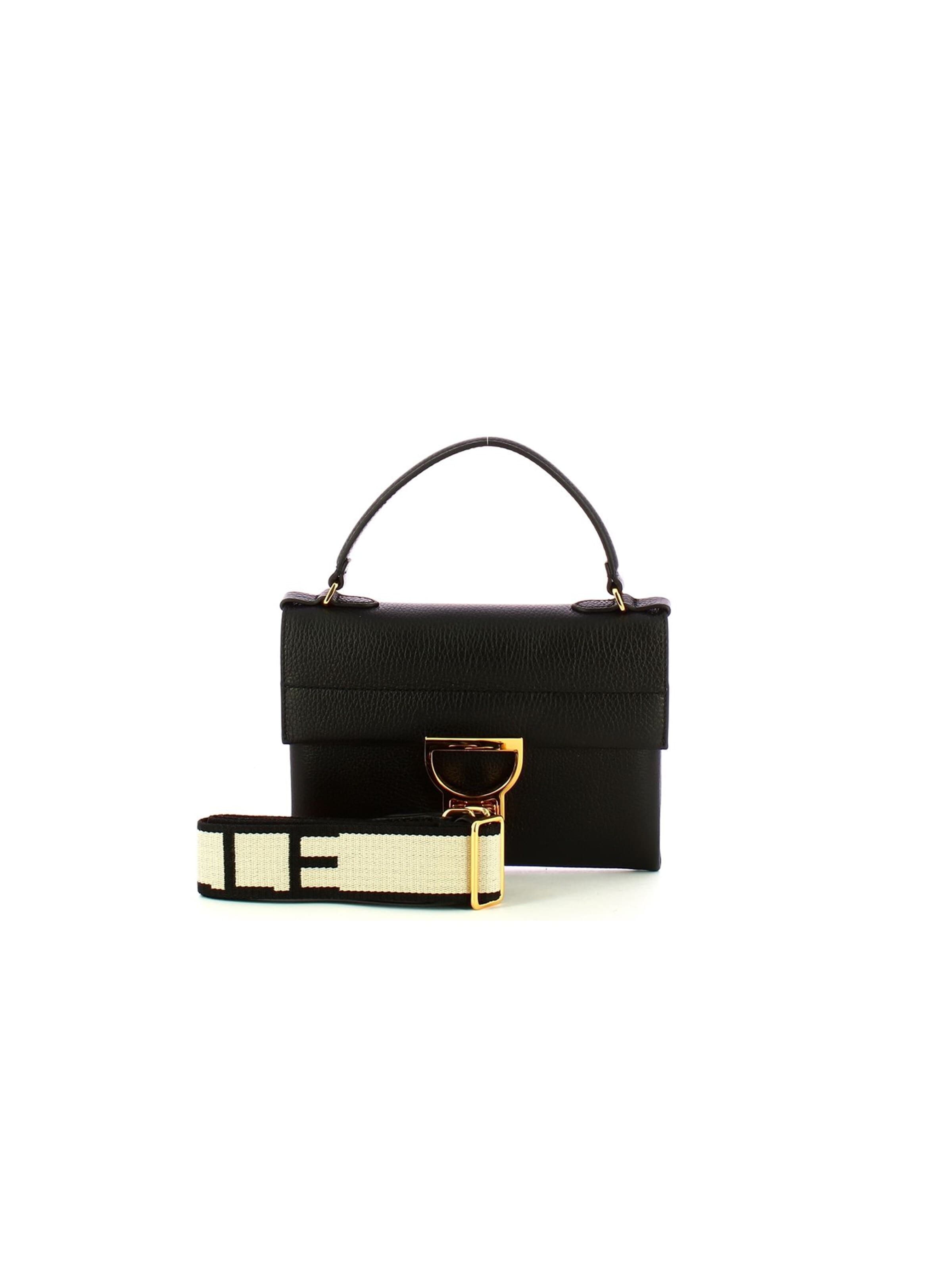 Coccinelle Handbag 'Arlettis Signature Handbag Grained Leather' in Black: front