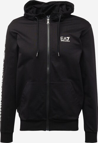 EA7 Emporio Armani Sweatvest in Zwart: voorkant