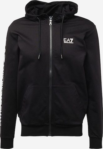 Veste de survêtement EA7 Emporio Armani en noir : devant