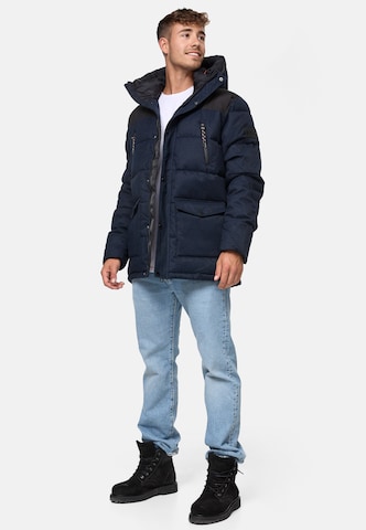 INDICODE JEANS Winter jacket 'Krem' in Blue