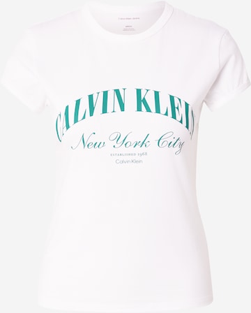 Tricou de la Calvin Klein Jeans pe alb: față