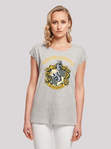 F4NT4STIC Shirt 'Harry Potter Hufflepuff Crest' in Grey: front