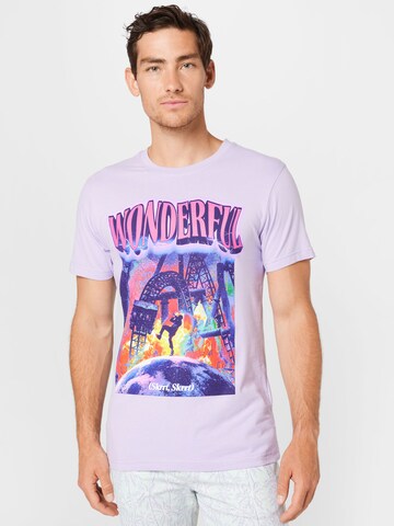 Mister Tee Shirt 'Wonderful' in Lila: voorkant