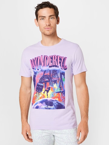 Mister Tee - Camisa 'Wonderful' em roxo: frente