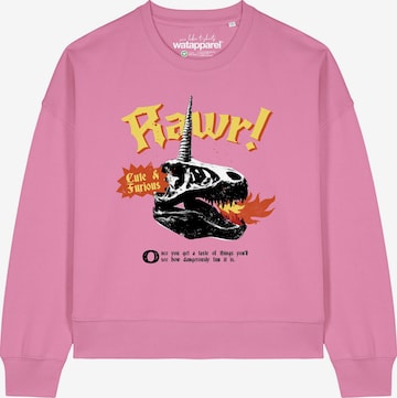 Sweat-shirt 'Rawr ' Watapparel en rose : devant