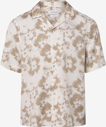 Calvin Klein Button Up Shirt in Beige: front