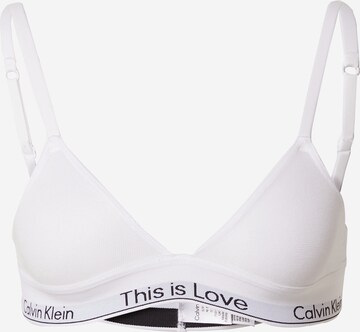 Calvin Klein Underwear Triangle Bra in White: front